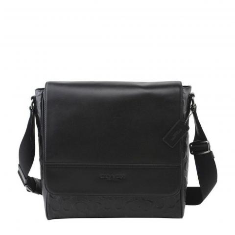 Sell Coach Signature Leather Houston Map Bag Black HuntStreet